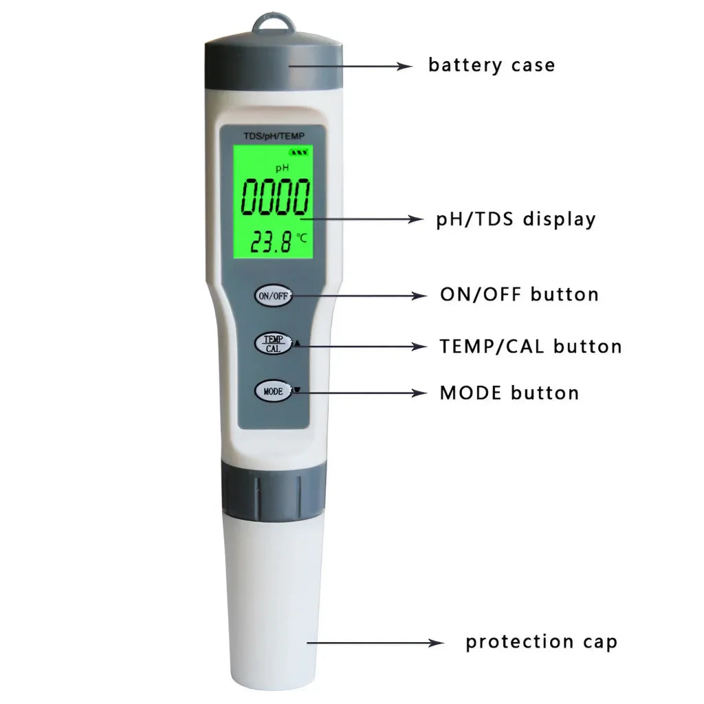 Conducimetro Acqua - Tester 3 in 1 TDS PH Temperatura