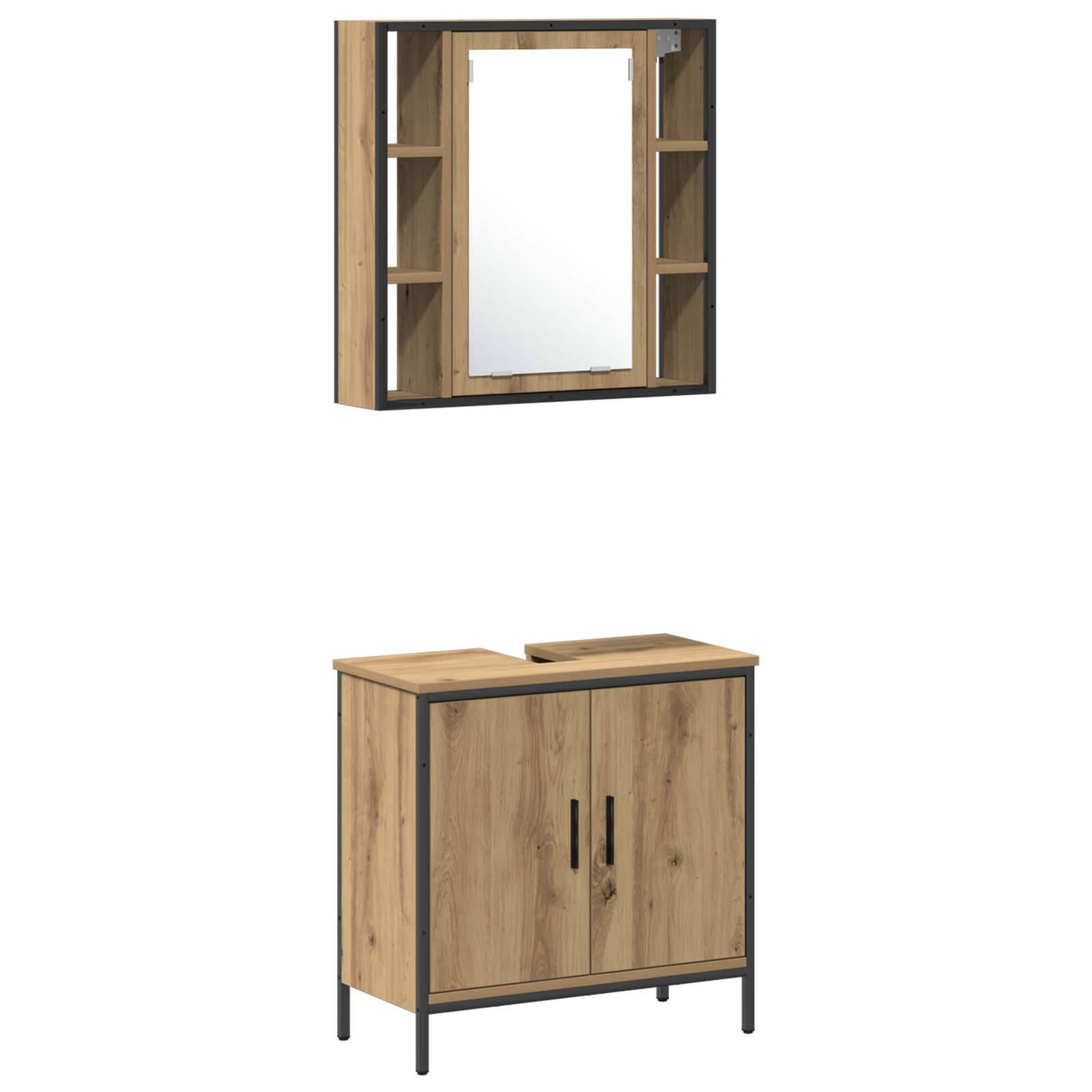 Armadio Bagno Quercia Artigianale 33x33x185.5 cm Legno Ingegnerizzato