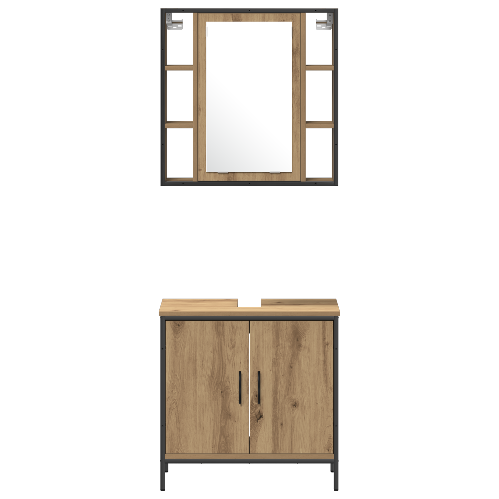 Armadio Bagno Quercia Artigianale 33x33x185.5 cm Legno Ingegnerizzato