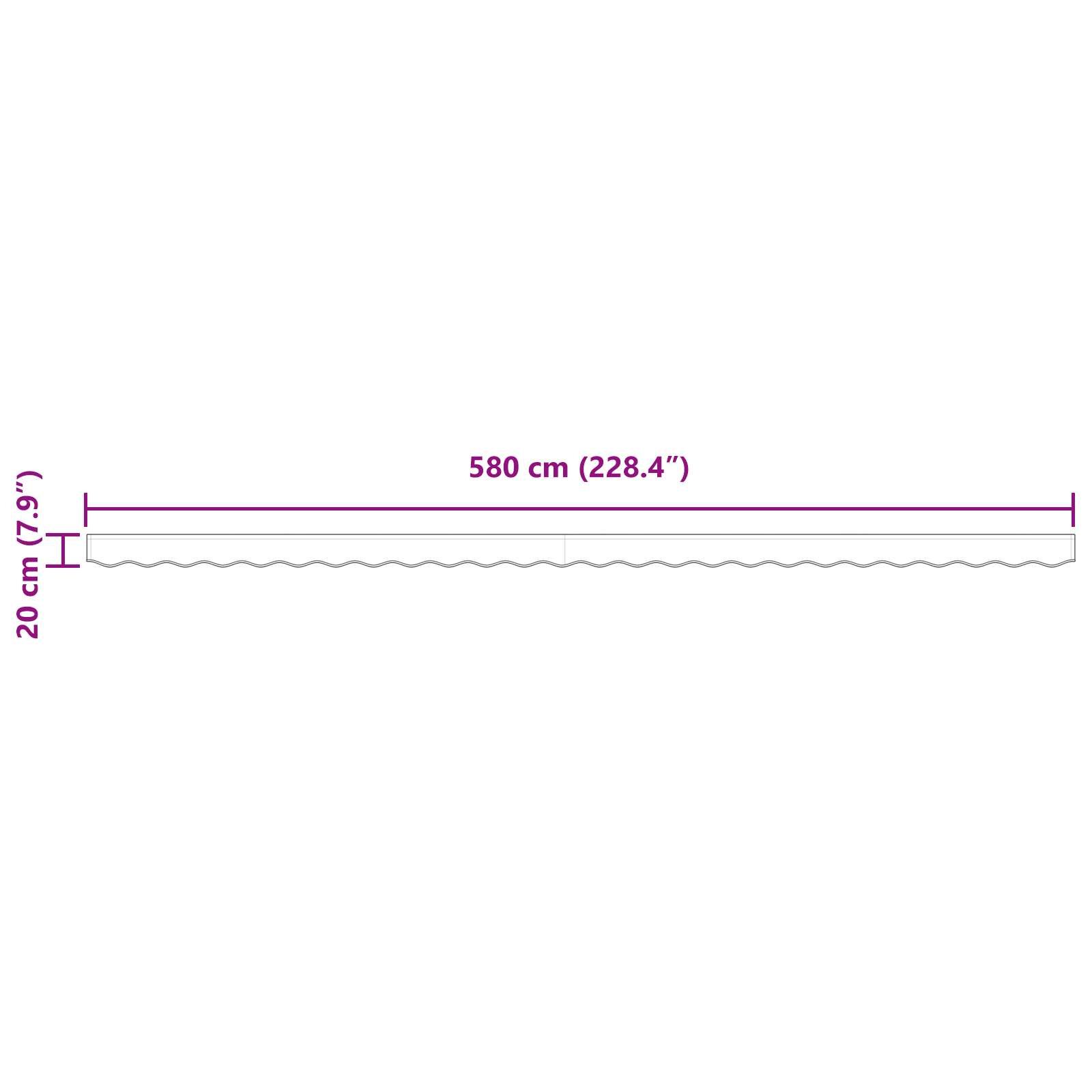 Baldacchino con valance per telaio da 6 m Grigio chiaro 5.8x0.2 m