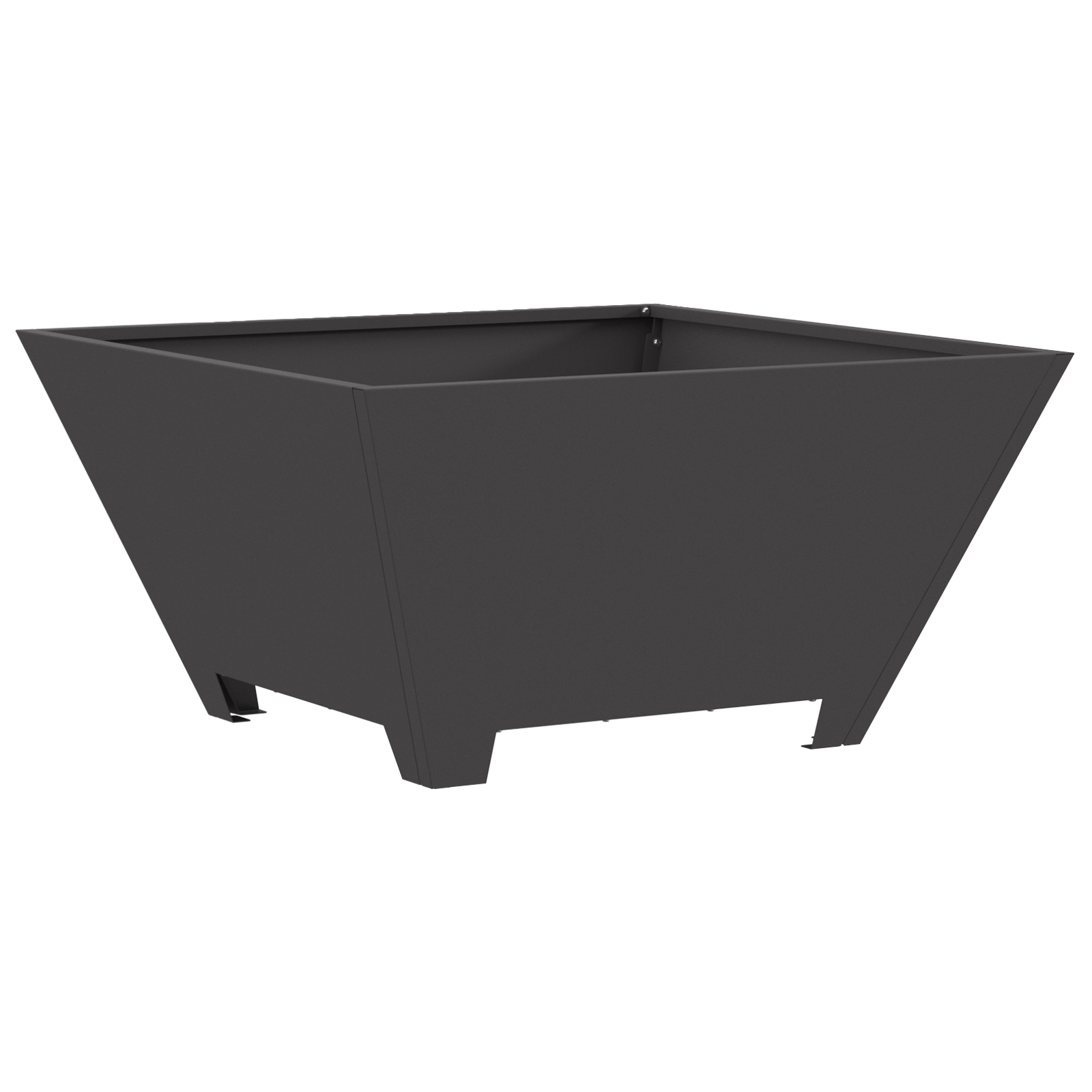 Braciere Quadrato Nero 60x60x30 cm Acciaio