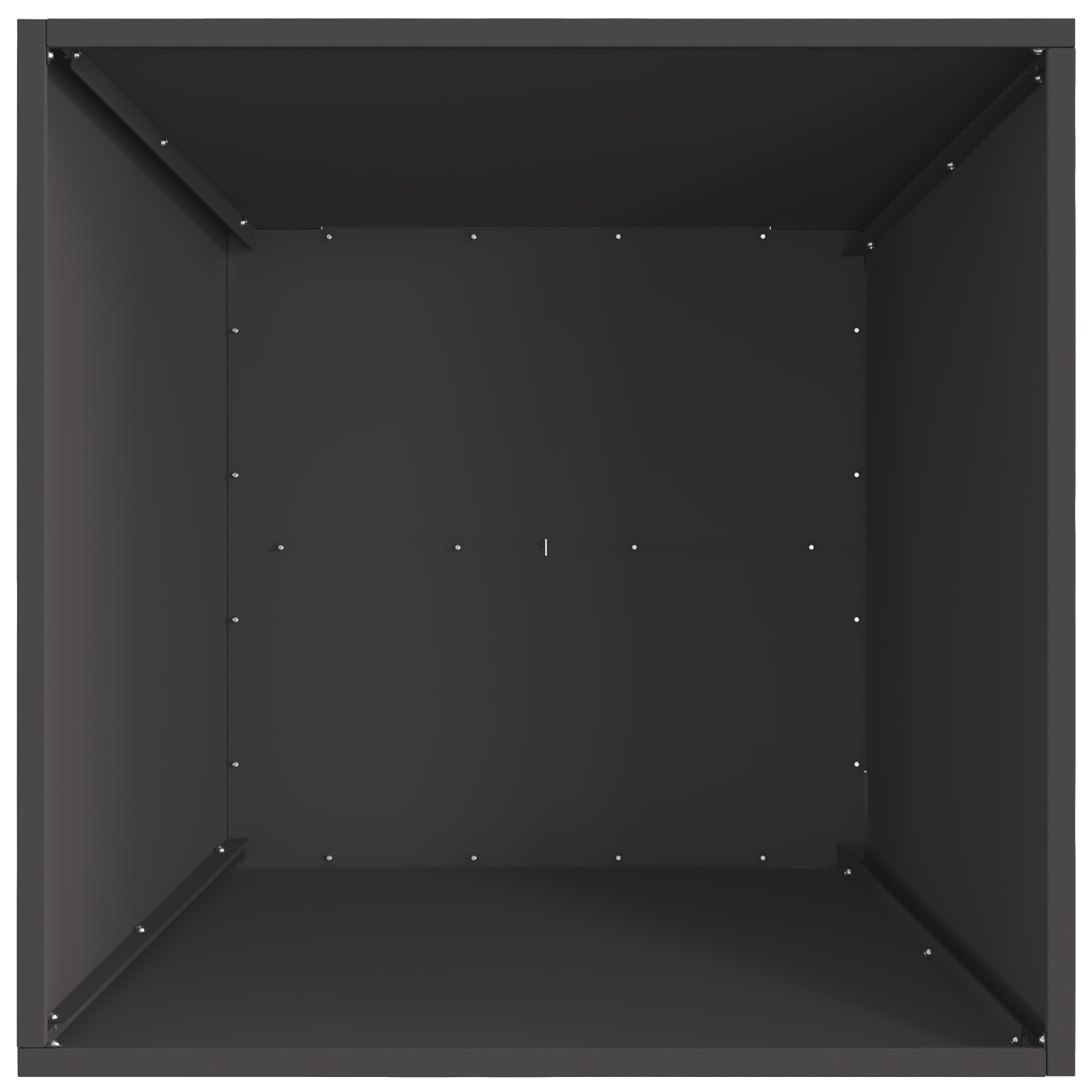 Braciere Quadrato Nero 60x60x30 cm Acciaio