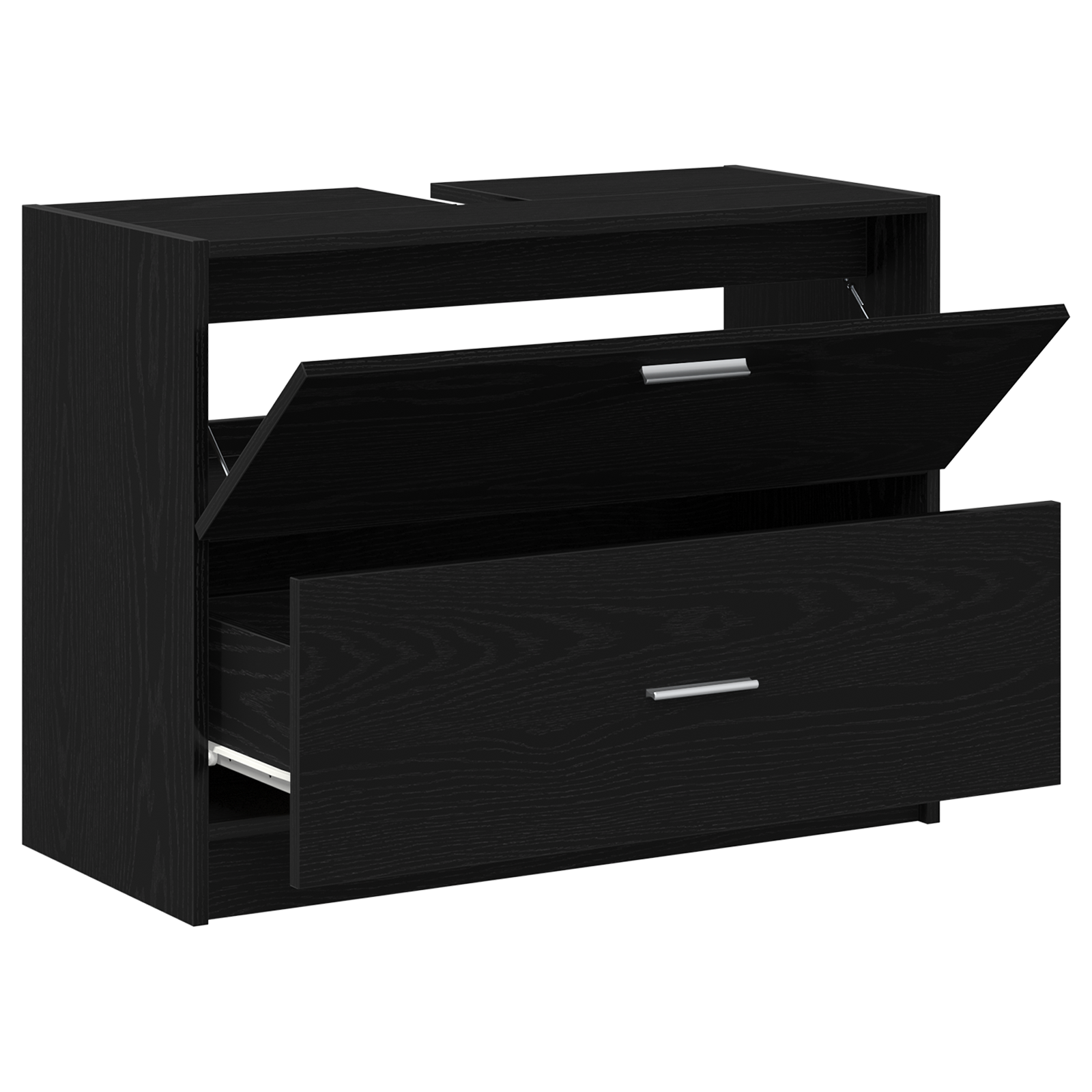 Cabinet per lavello Nero Rovere 78x37x59 cm Legno ingegnerizzato