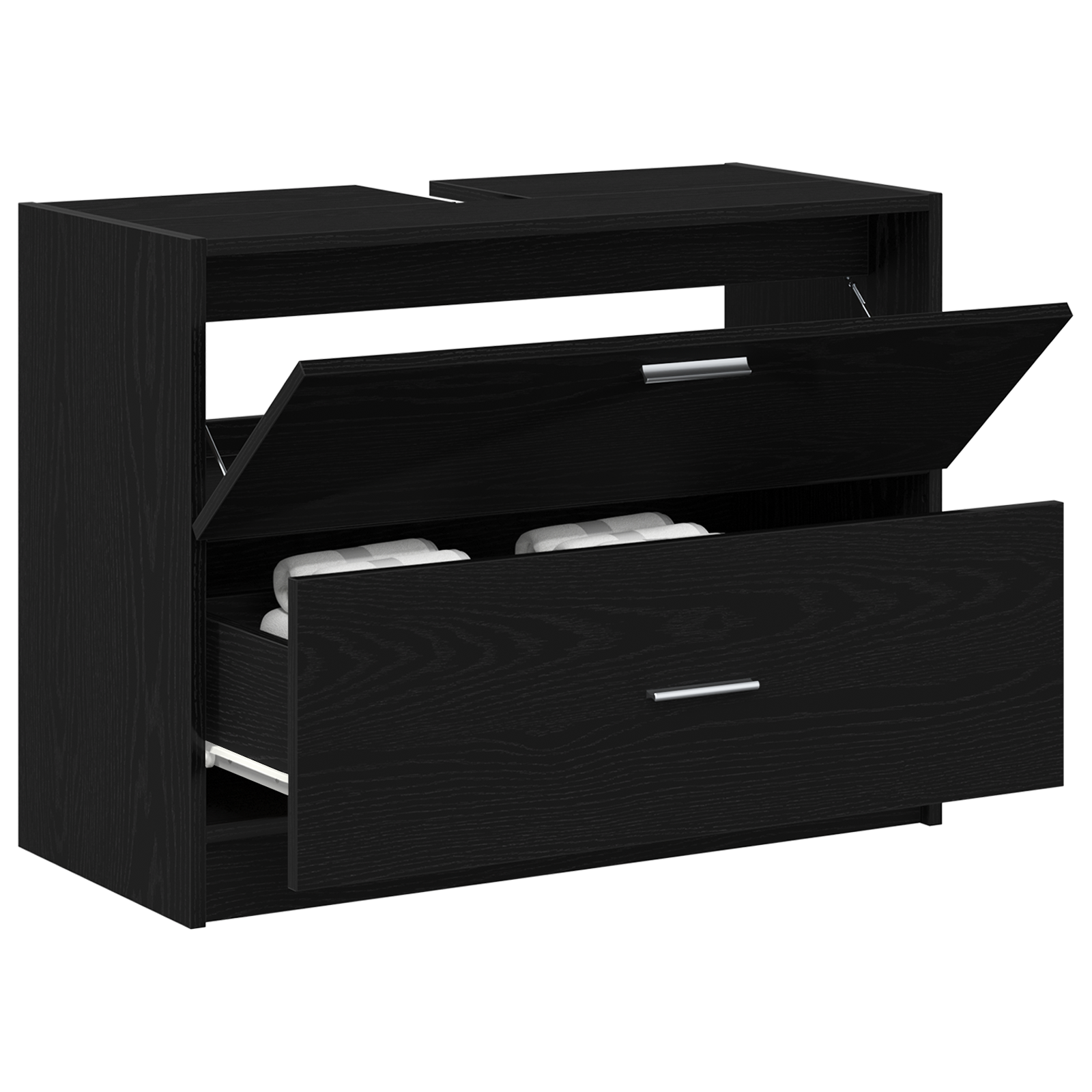Cabinet per lavello Nero Rovere 78x37x59 cm Legno ingegnerizzato