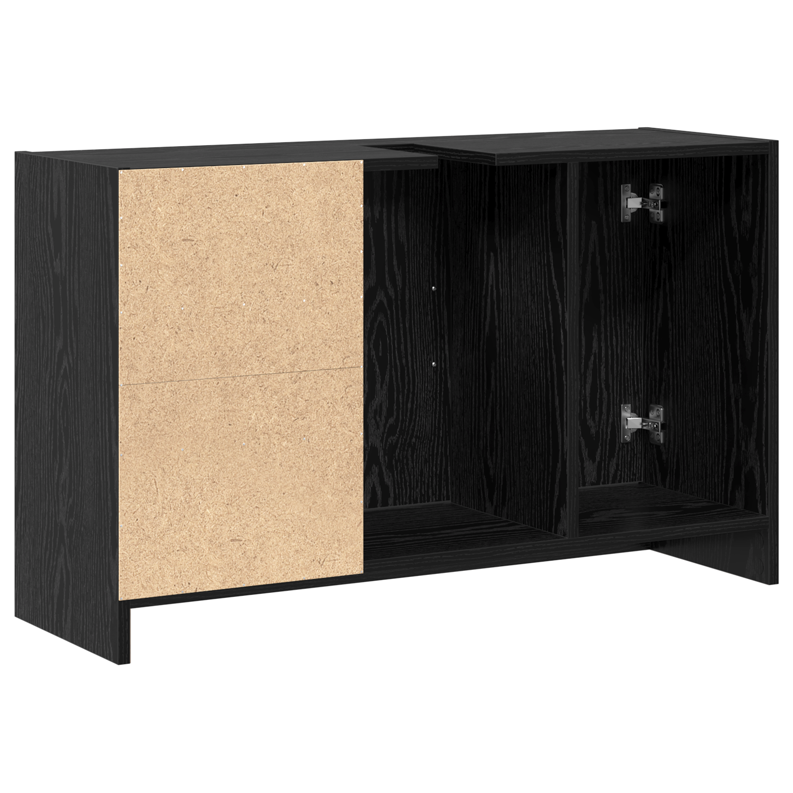 Armadio Lavabo Rovere Nero 90x29x55 cm Legno Ingegnerizzato