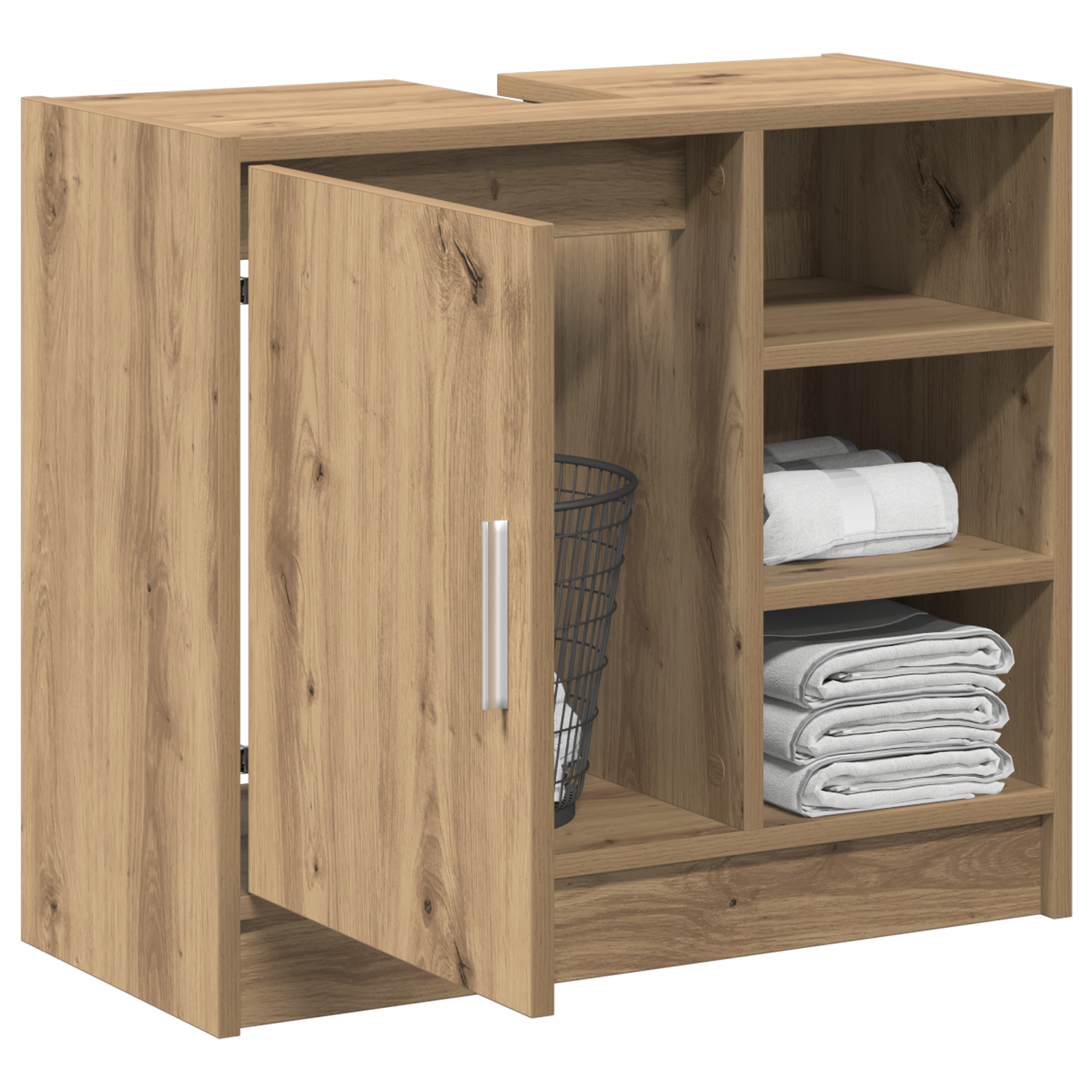 Armadio per lavandino Rovere Artigianale 63x29x55 cm Legno ingegnerizzato