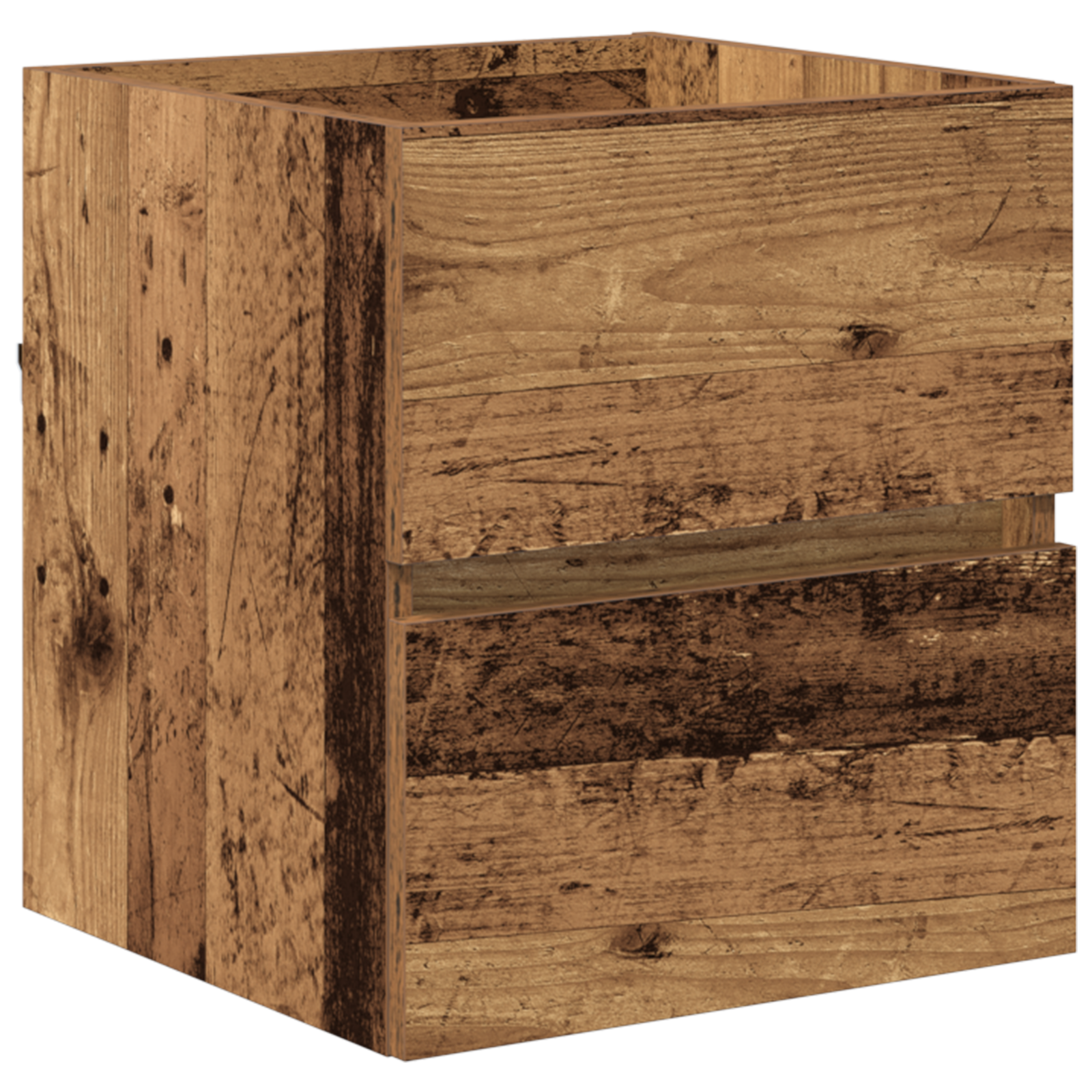 Armadio da Bagno Legno Invecchiato MDF con Impiallacciatura in Legno