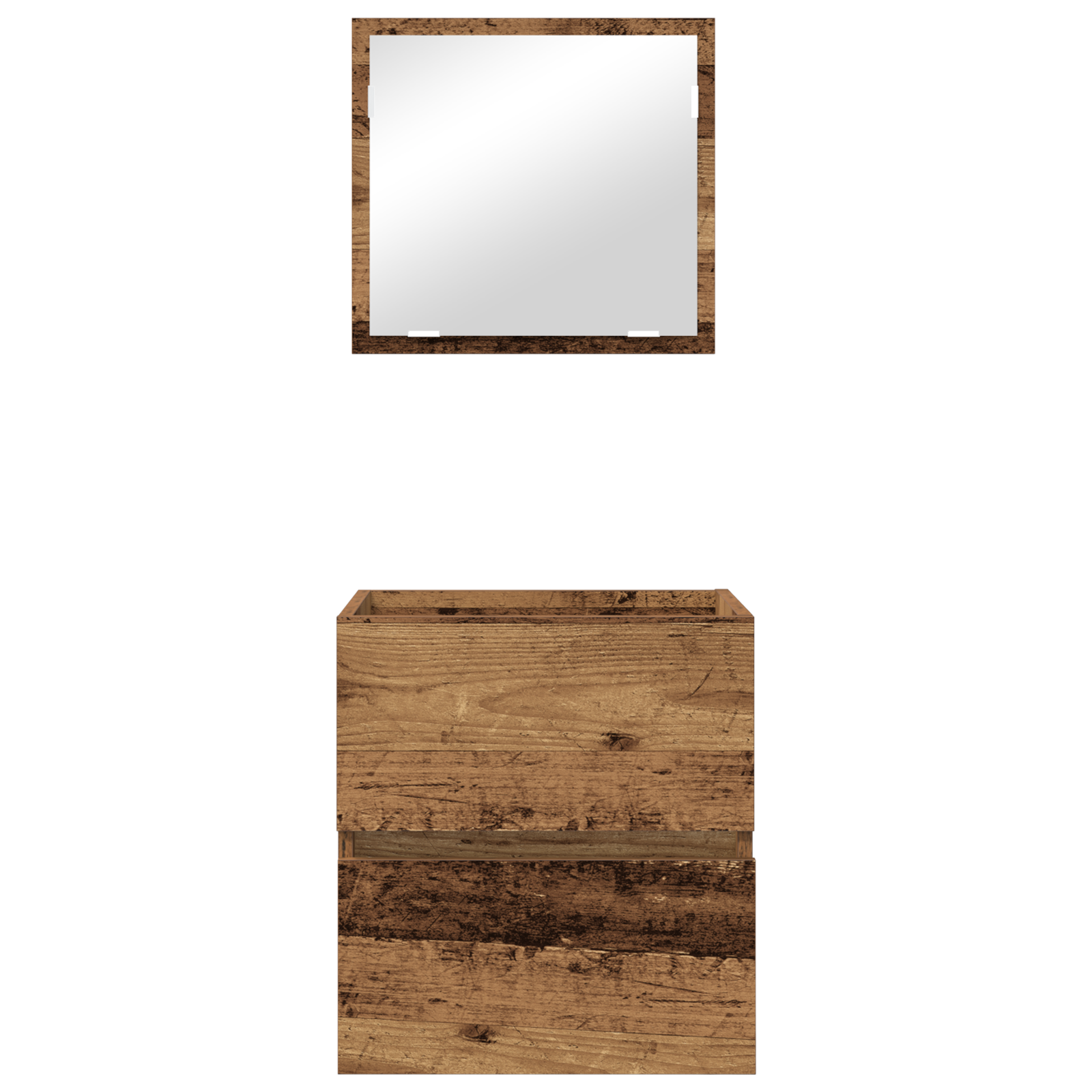 Armadio da Bagno Legno Invecchiato MDF con Impiallacciatura in Legno