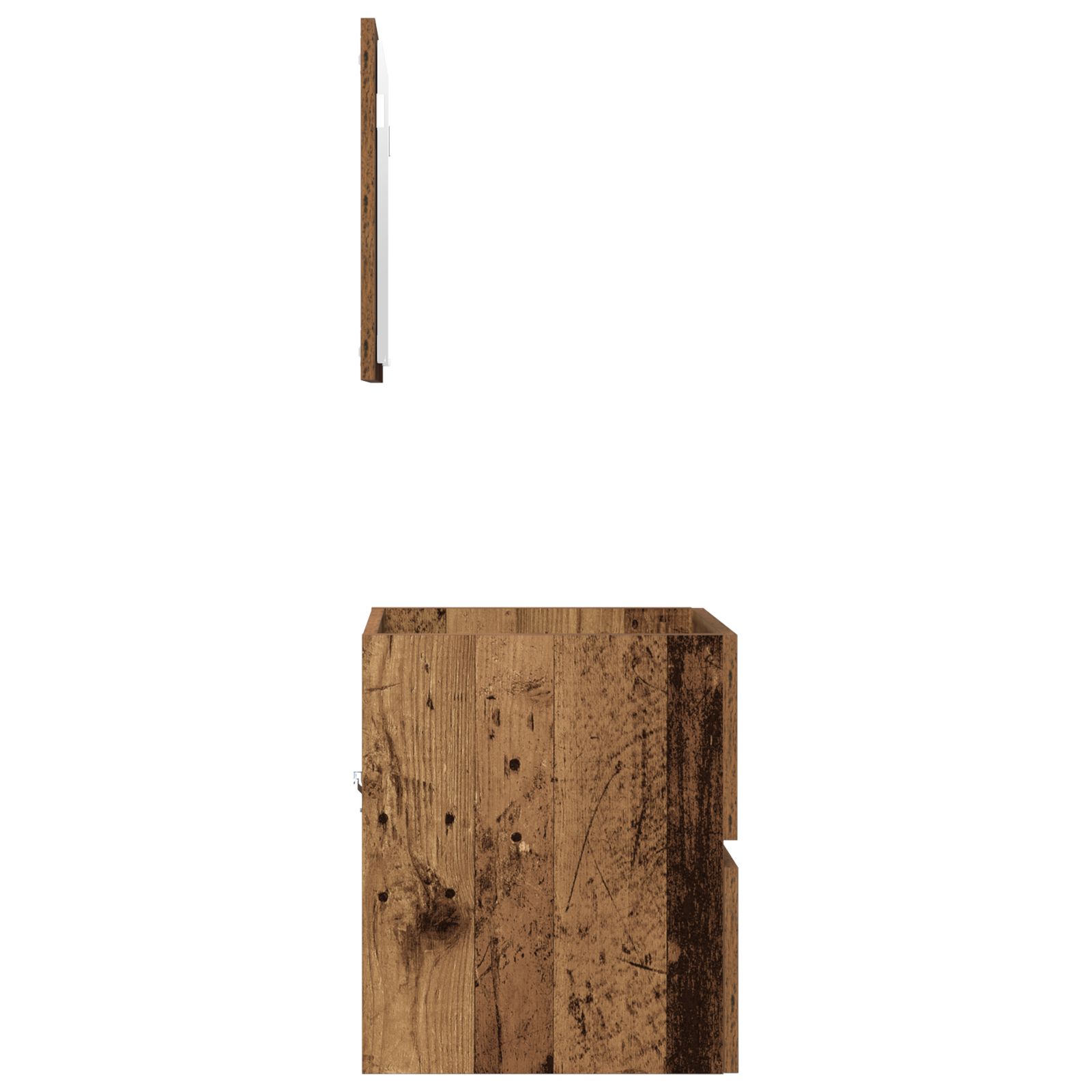 Armadio da Bagno Legno Invecchiato MDF con Impiallacciatura in Legno