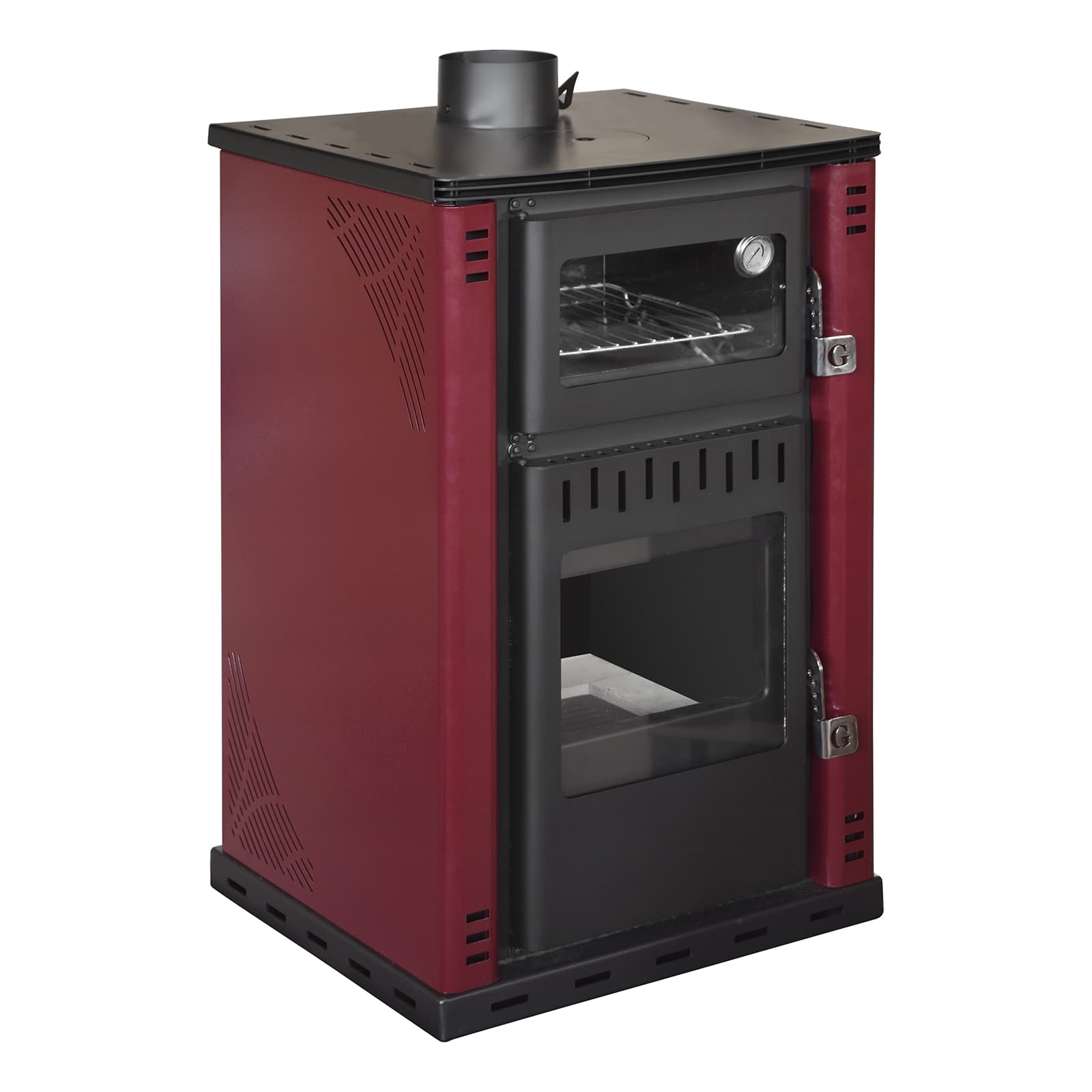 Elsa Rossa Stufa A Legna Con Forno 27,6Kw Termostufa boiler 38lt