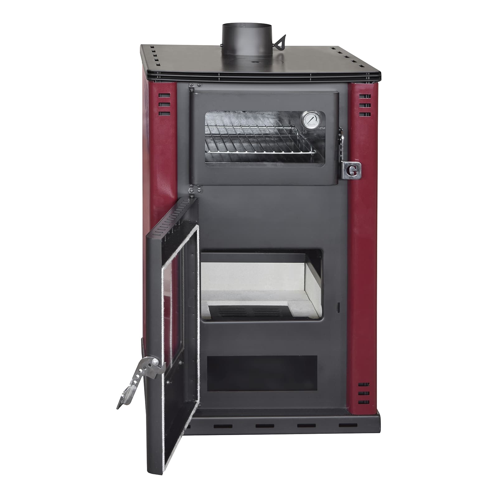 Elsa Rossa Stufa A Legna Con Forno 27,6Kw Termostufa boiler 38lt