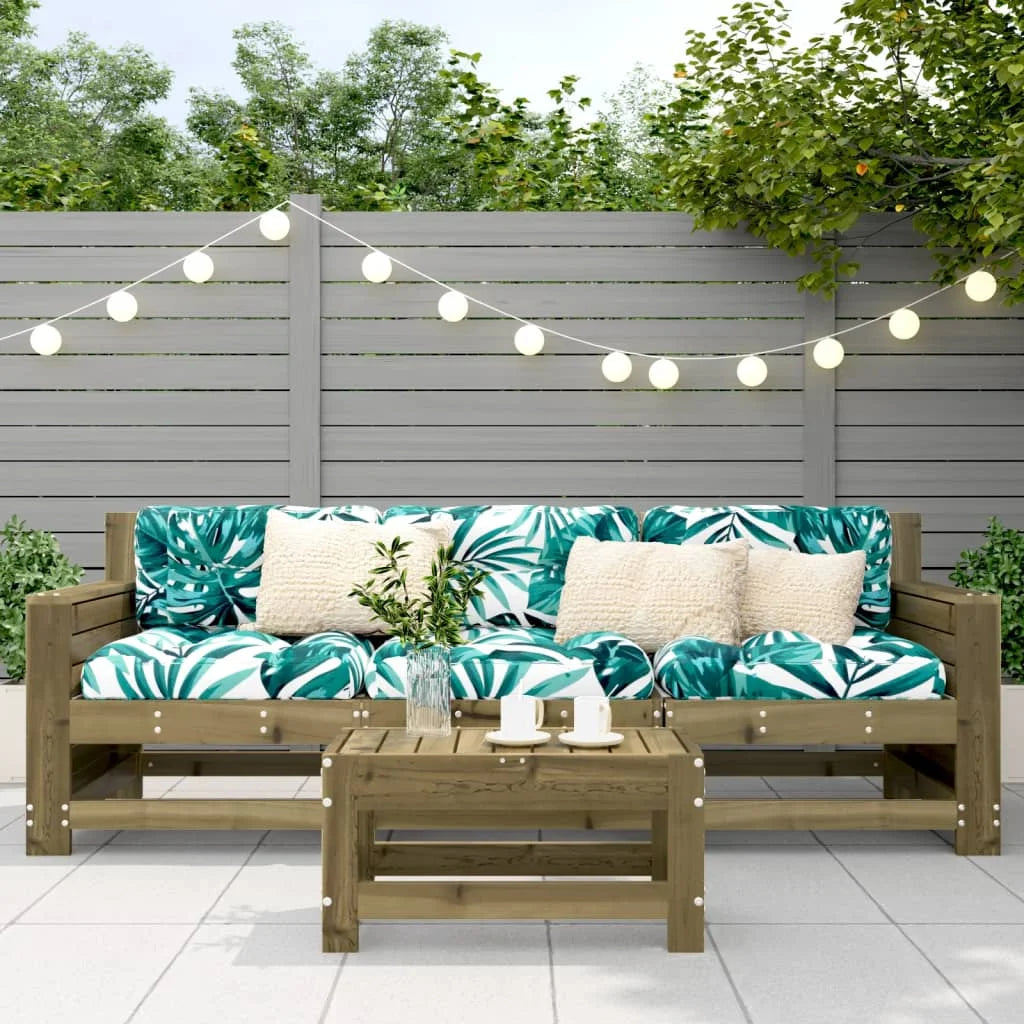 Poggiapiedi da Giardino 62x30x32 cm in Legno Impregnato