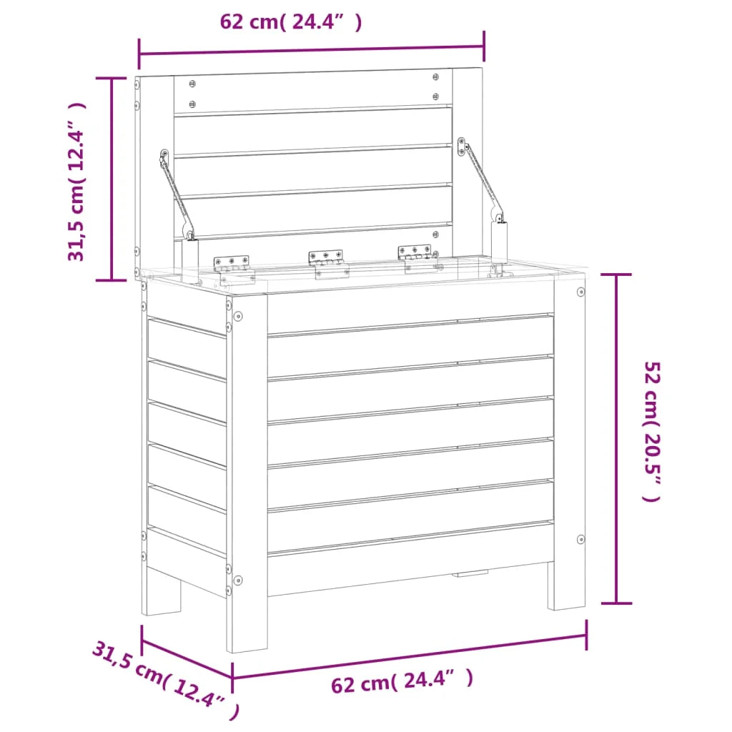 Poggiapiedi da Giardino 62x31,5x52 cm Legno Massello