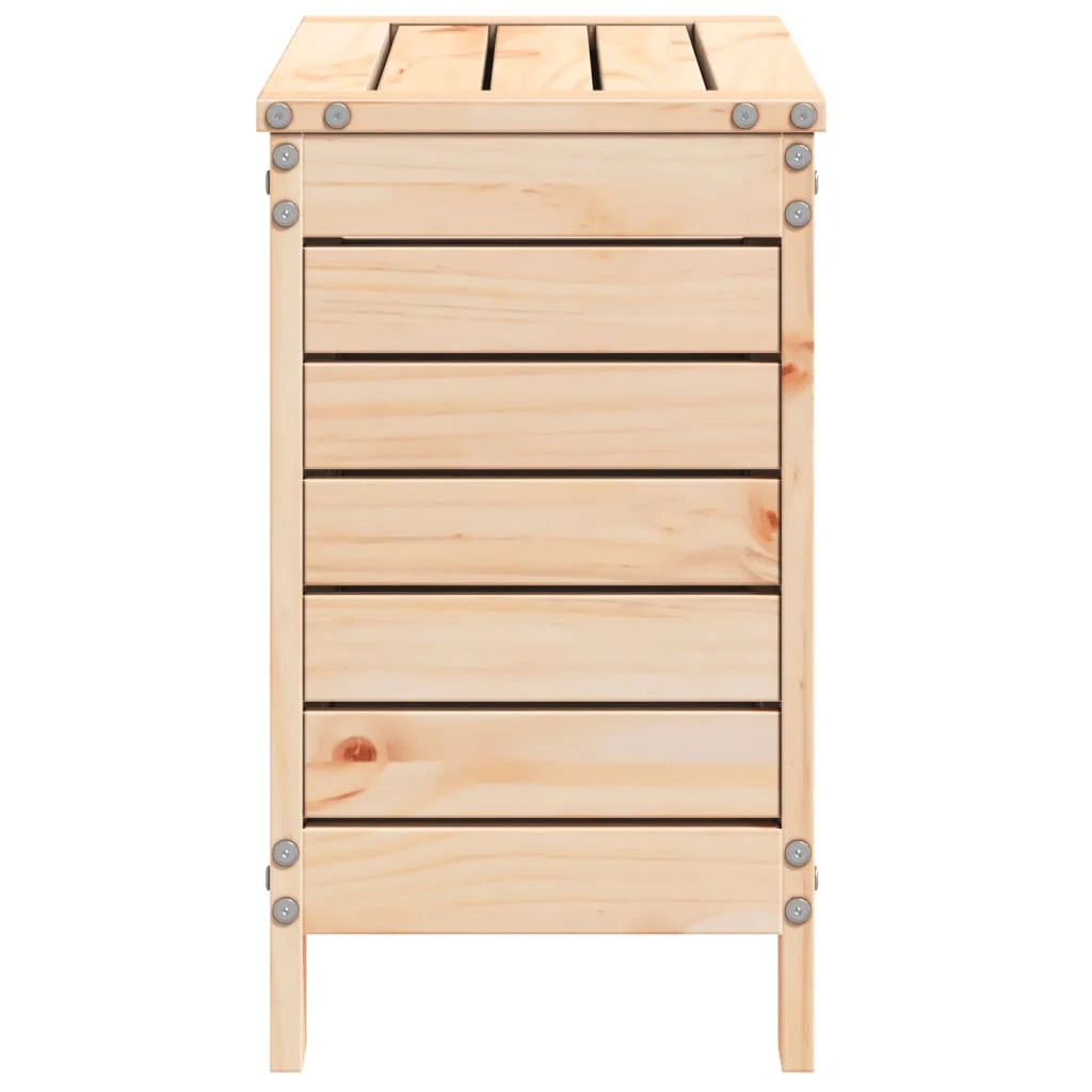 Poggiapiedi da Giardino 62x31,5x52 cm Legno Massello