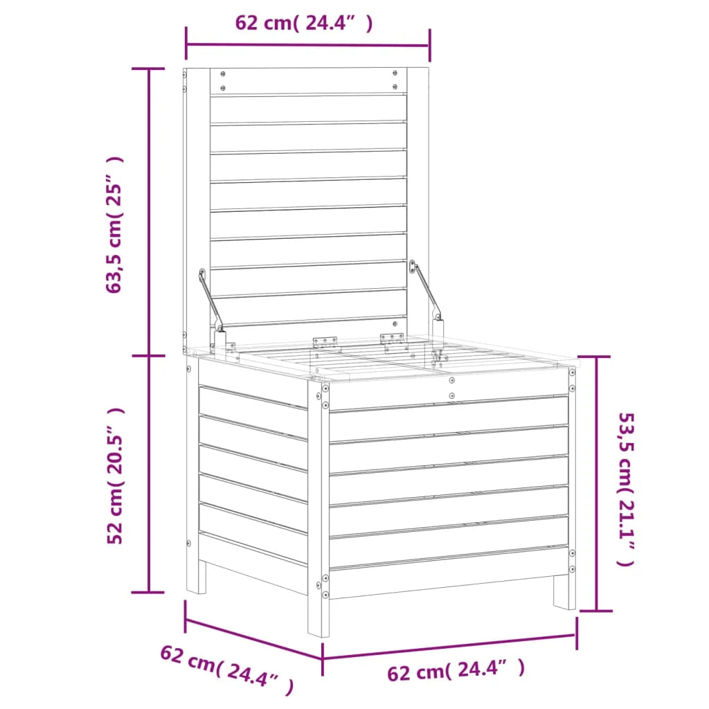Poggiapiedi da Giardino 62x63,5x53,5 cm Legno Massello