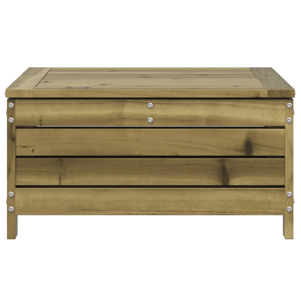Poggiapiedi da Giardino con Cuscino in Legno Impregnato