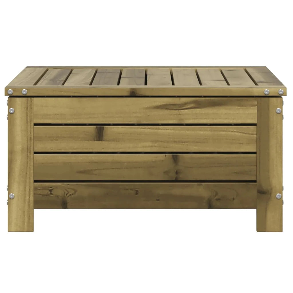 Poggiapiedi da Giardino con Cuscino in Legno Impregnato