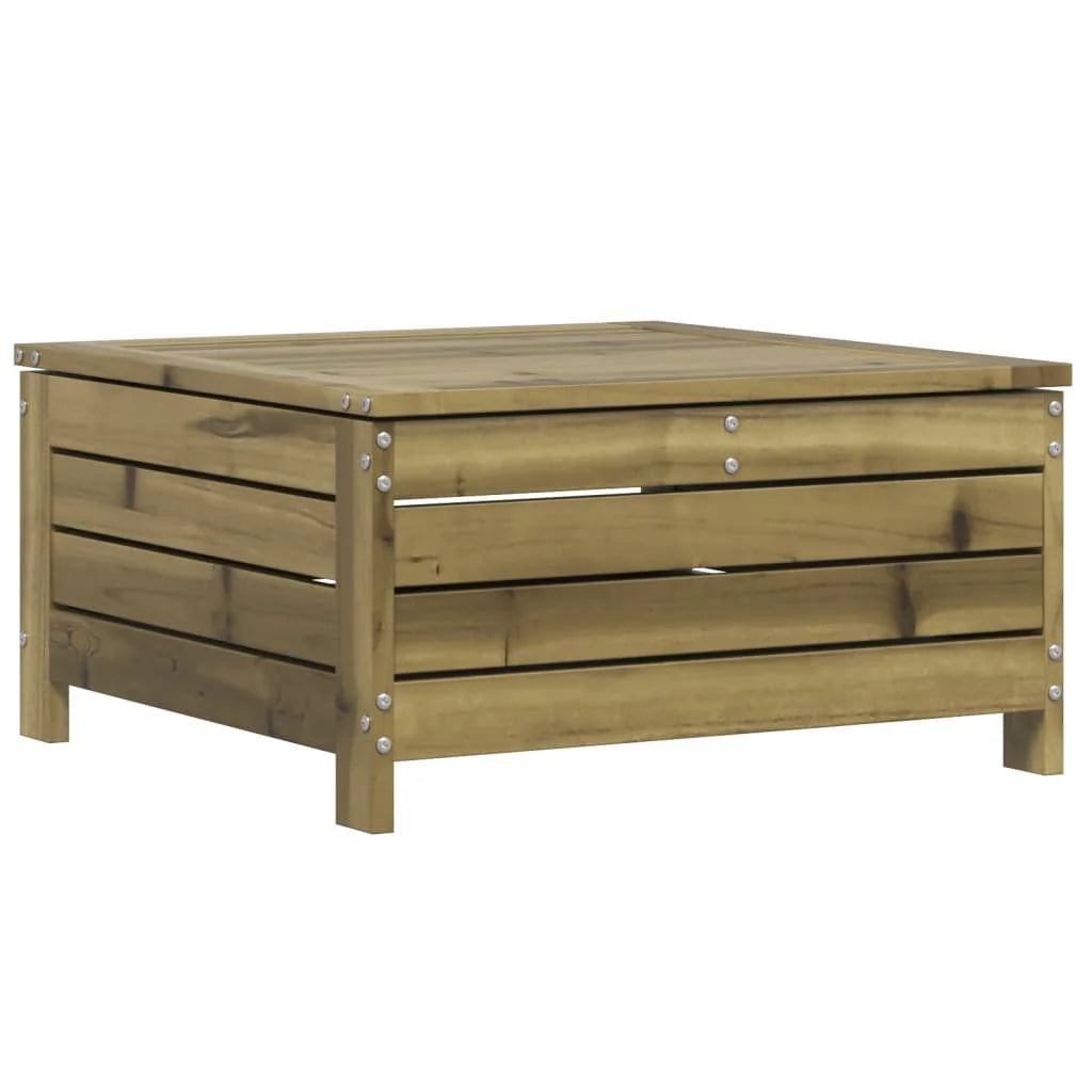 Poggiapiedi da Giardino con Cuscino in Legno Impregnato
