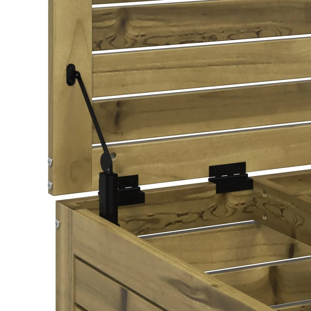Poggiapiedi da Giardino con Cuscino in Legno Impregnato