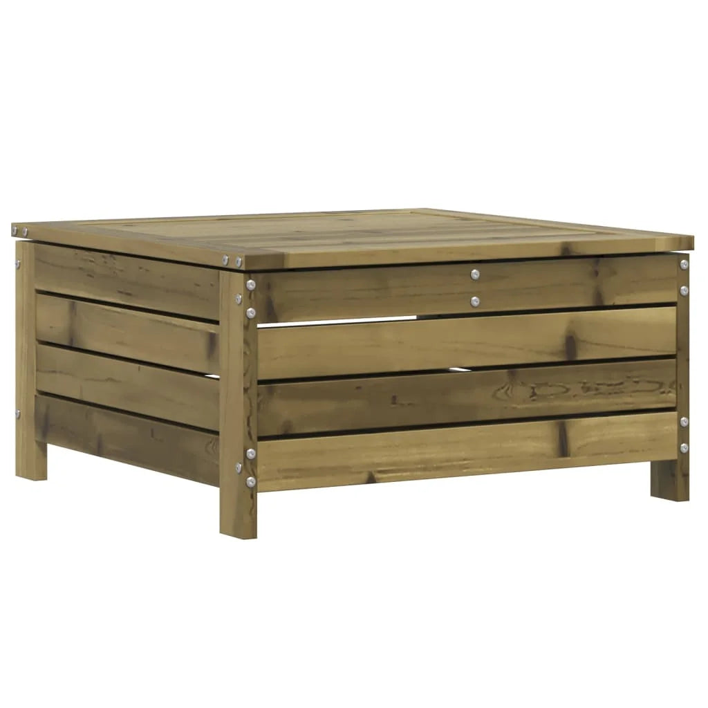 Poggiapiedi da Giardino con Cuscino in Legno Impregnato