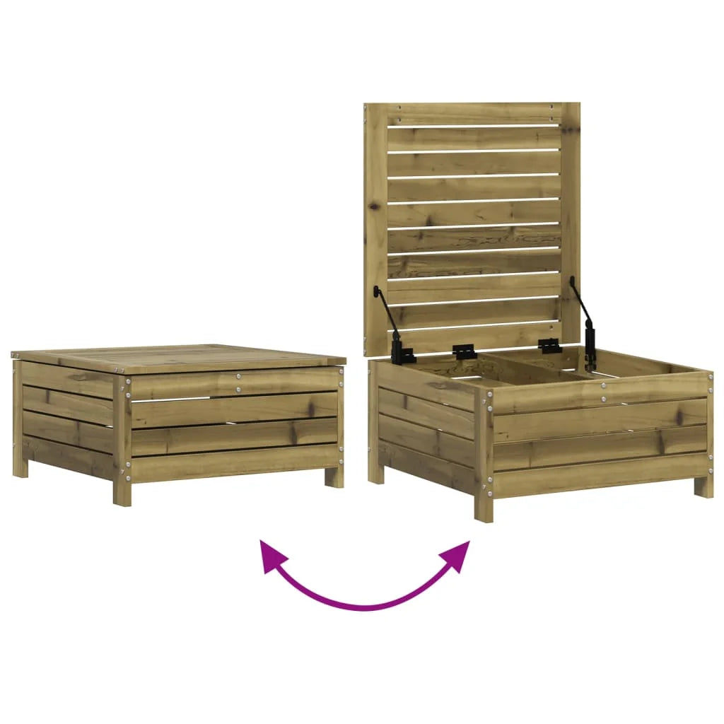 Poggiapiedi da Giardino con Cuscino in Legno Impregnato