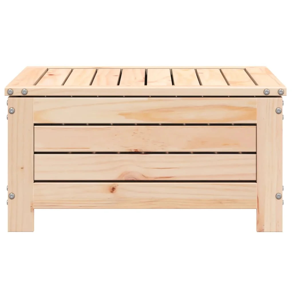 Poggiapiedi da Giardino con Cuscino in Legno Massello