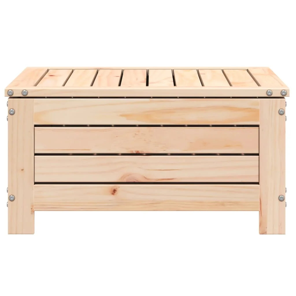 Poggiapiedi da Giardino con Cuscino in Legno Massello