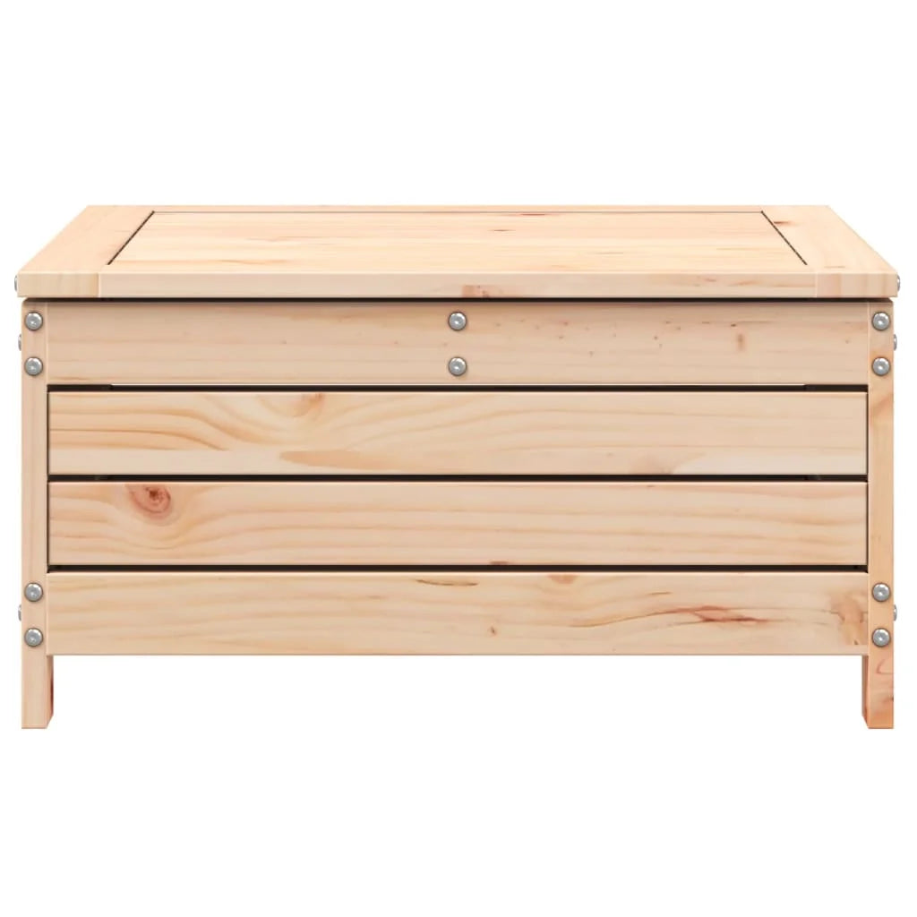 Poggiapiedi da Giardino con Cuscino in Legno Massello