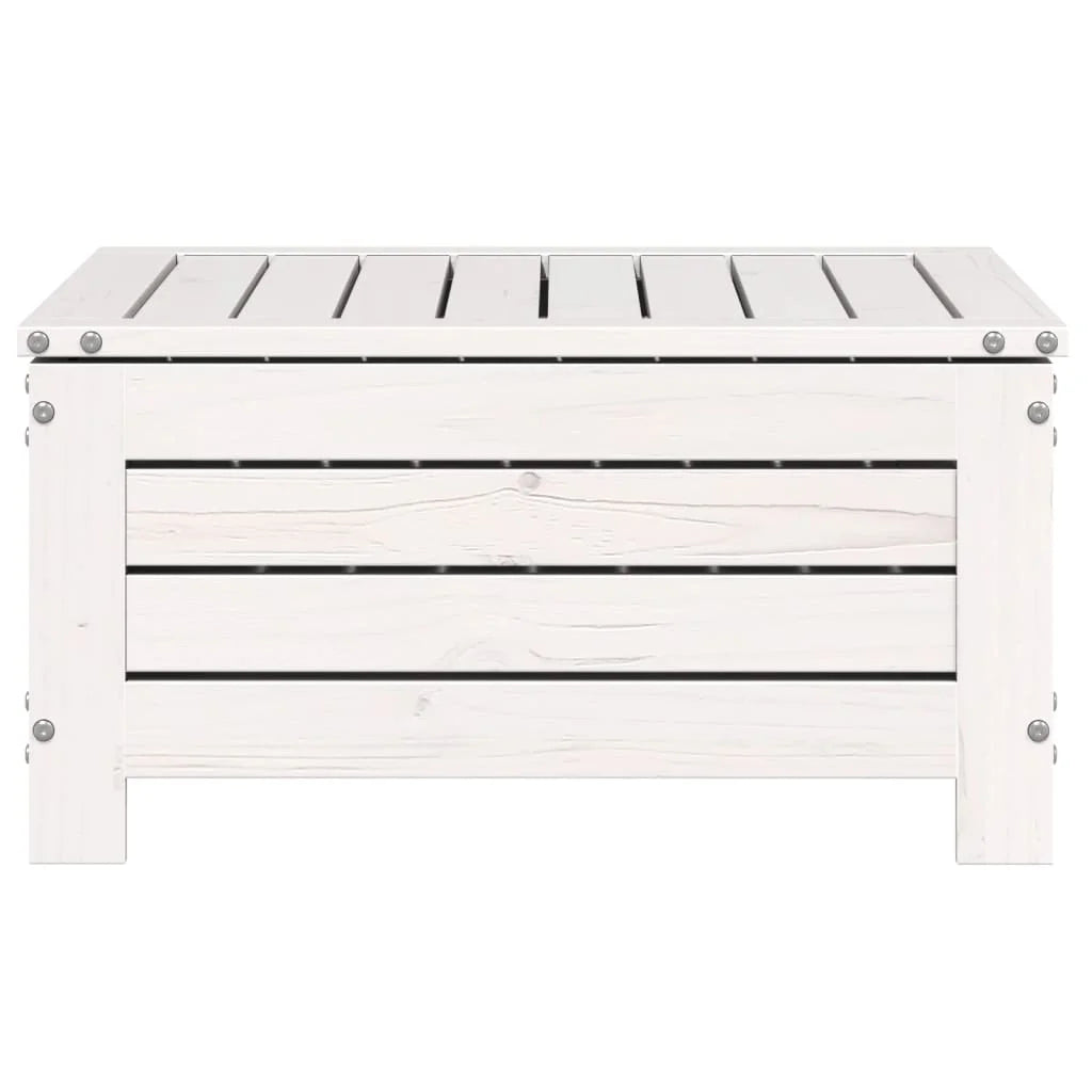 Poggiapiedi da Giardino con Cuscino Legno Massello Pino