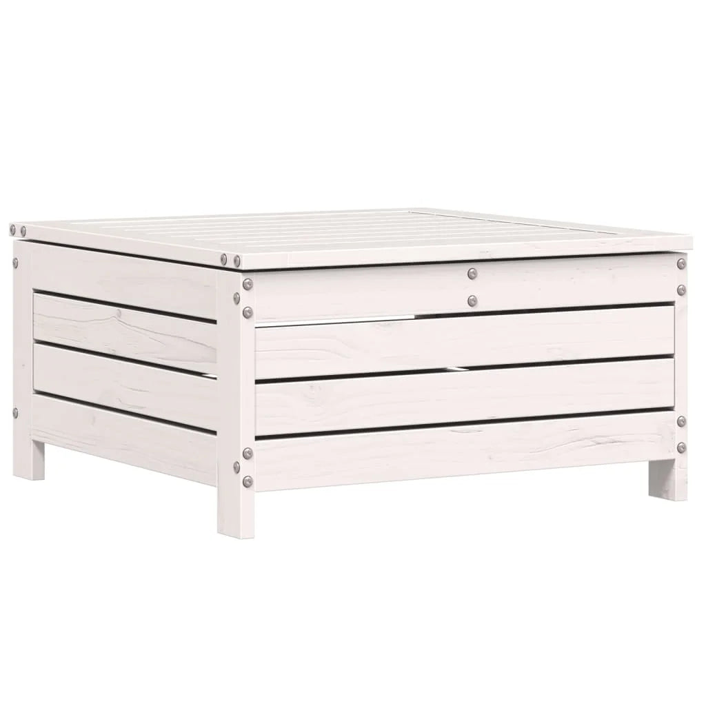 Poggiapiedi da Giardino con Cuscino Legno Massello Pino