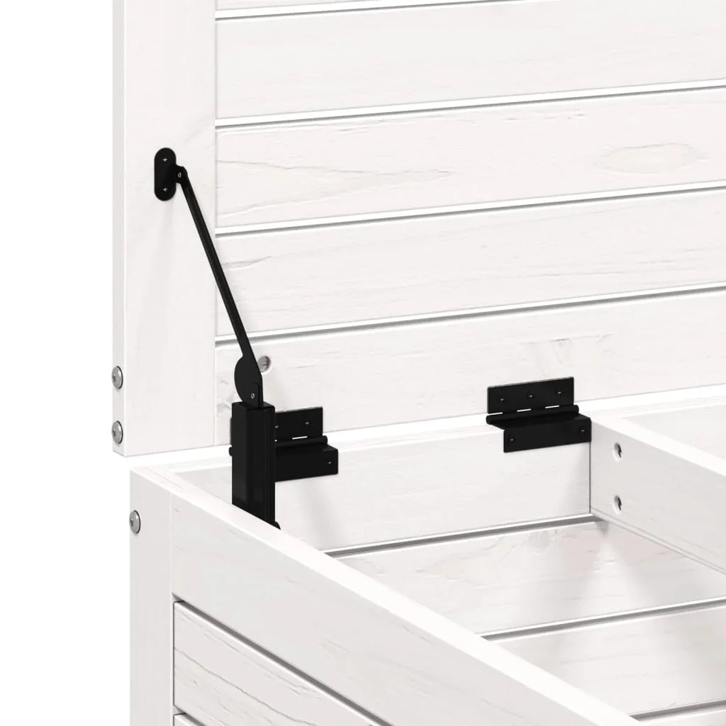 Poggiapiedi Giardino Bianco 62x63,5x32 cm Legno Massello