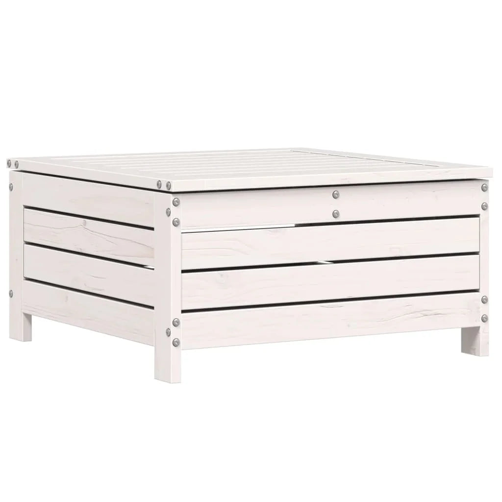 Poggiapiedi Giardino Bianco 62x63,5x32 cm Legno Massello