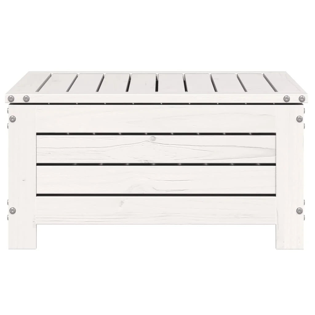 Poggiapiedi Giardino Bianco 62x63,5x32 cm Legno Massello