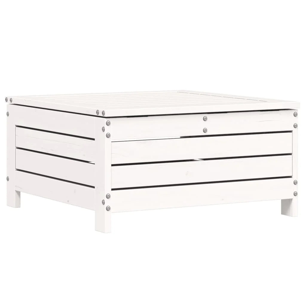 Poggiapiedi Giardino Bianco 62x63,5x32 cm Legno Massello