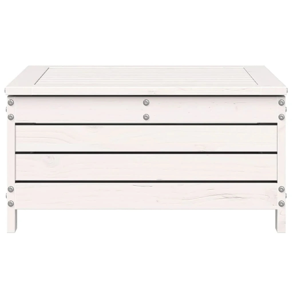 Poggiapiedi Giardino Bianco 62x63,5x32 cm Legno Massello