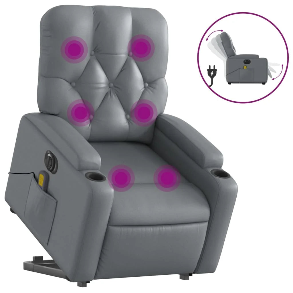 Poltrona Alzapersona Elettrica Reclinabile Grigio