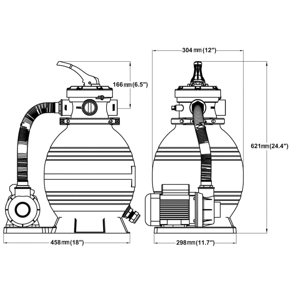 Pompe con Filtro a Sabbia 2 pz 400 W 11000 l/h - Filtri