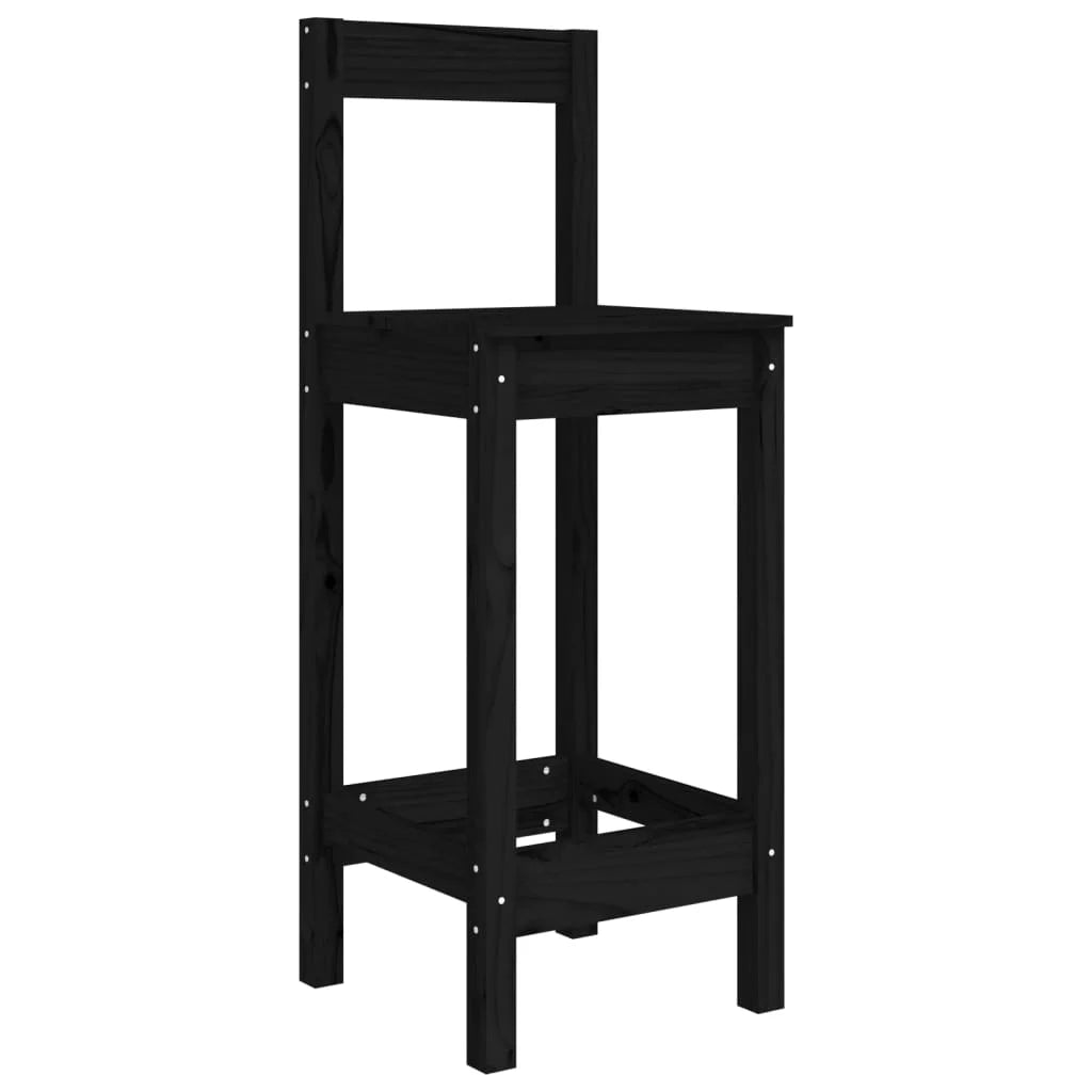 Sedie da Bar 2 pz Nere 40x41,5x112 cm Legno Massello