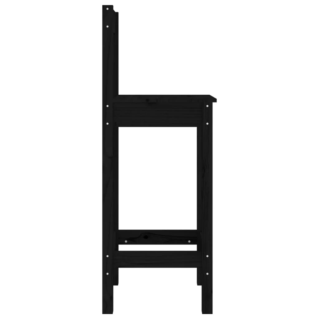 Sedie da Bar 2 pz Nere 40x41,5x112 cm Legno Massello