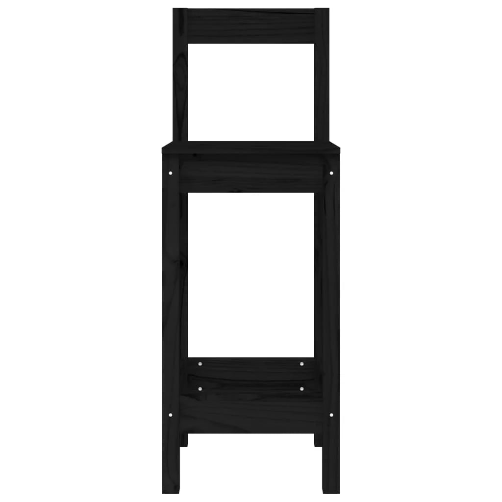 Sedie da Bar 2 pz Nere 40x41,5x112 cm Legno Massello