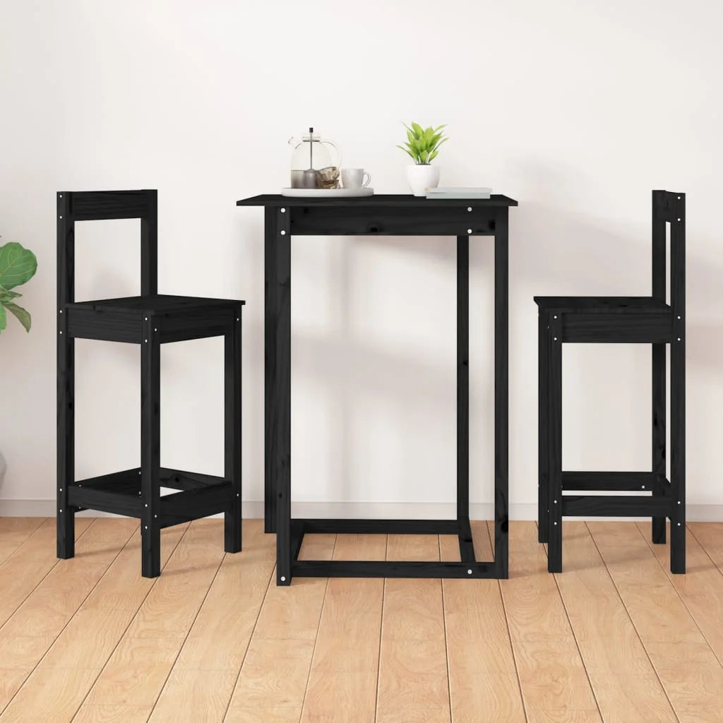 Sedie da Bar 2 pz Nere 40x41,5x112 cm Legno Massello