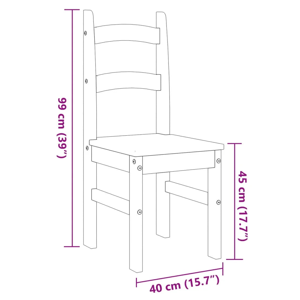Sedie da Pranzo 2 pz 40x46x99 cm Legno Massello di Pino