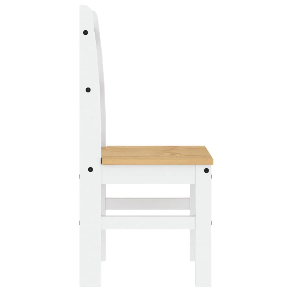 Sedie da Pranzo 2 pz Bianche 40x46x99 cm Legno Massello