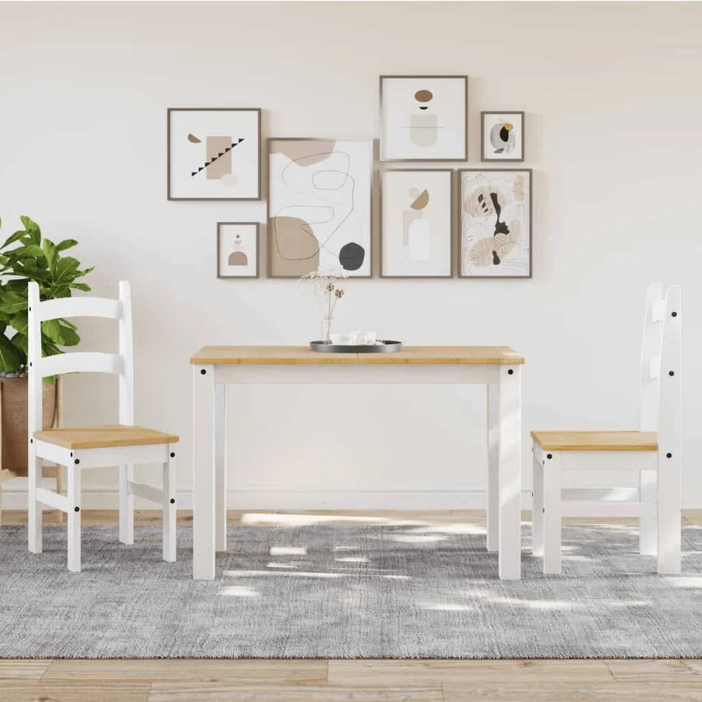 Sedie da Pranzo 2 pz Bianche 40x46x99 cm Legno Massello