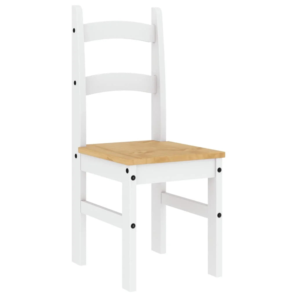 Sedie da Pranzo 2 pz Bianche 40x46x99 cm Legno Massello