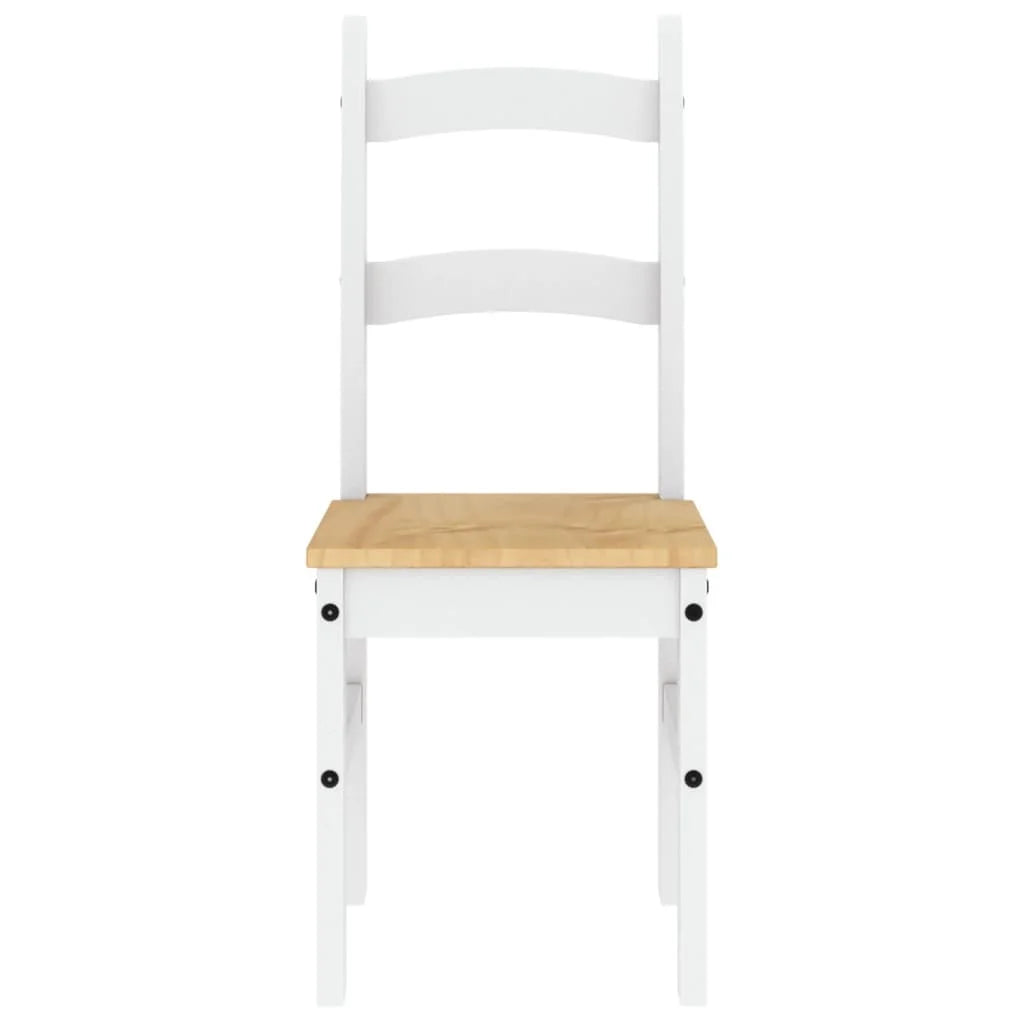 Sedie da Pranzo 2 pz Bianche 40x46x99 cm Legno Massello