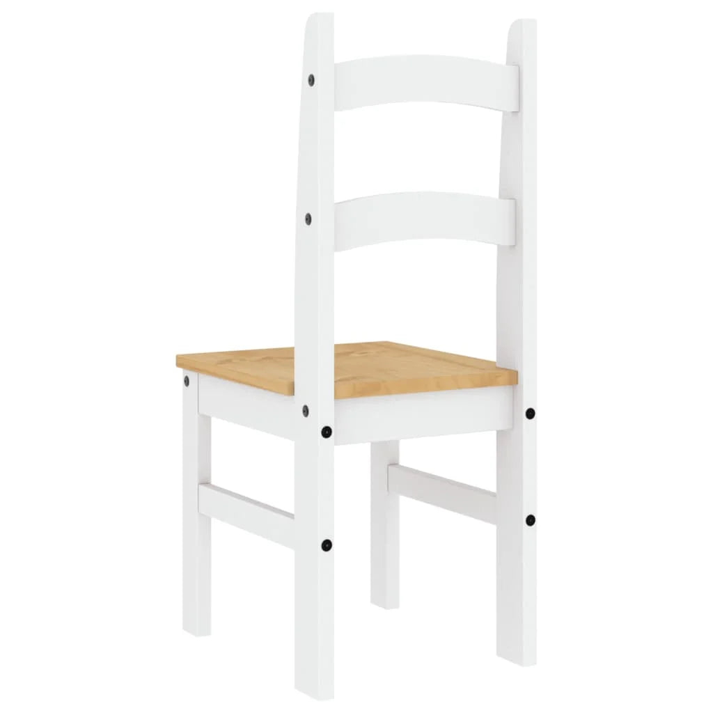 Sedie da Pranzo 2 pz Bianche 40x46x99 cm Legno Massello
