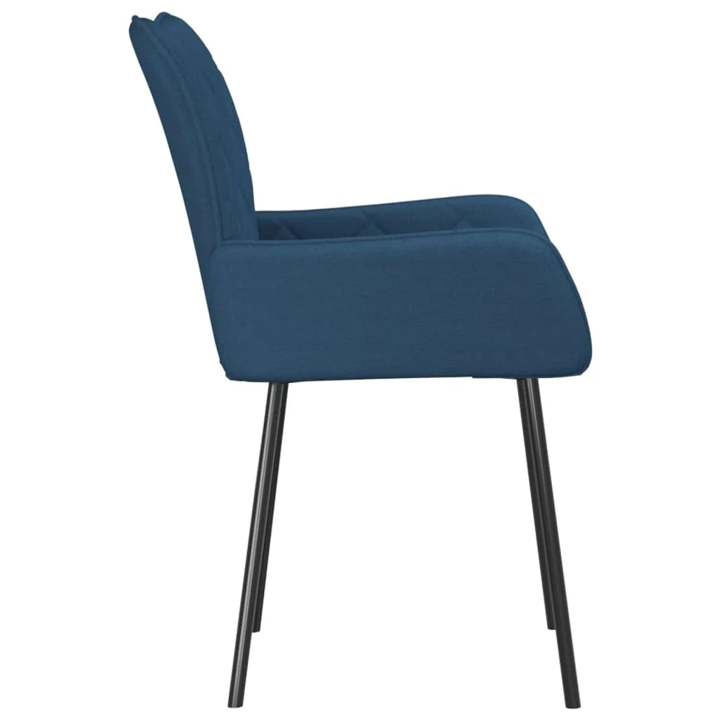 Sedie da Pranzo 2 pz Blu in Tessuto - Sedie per cucina