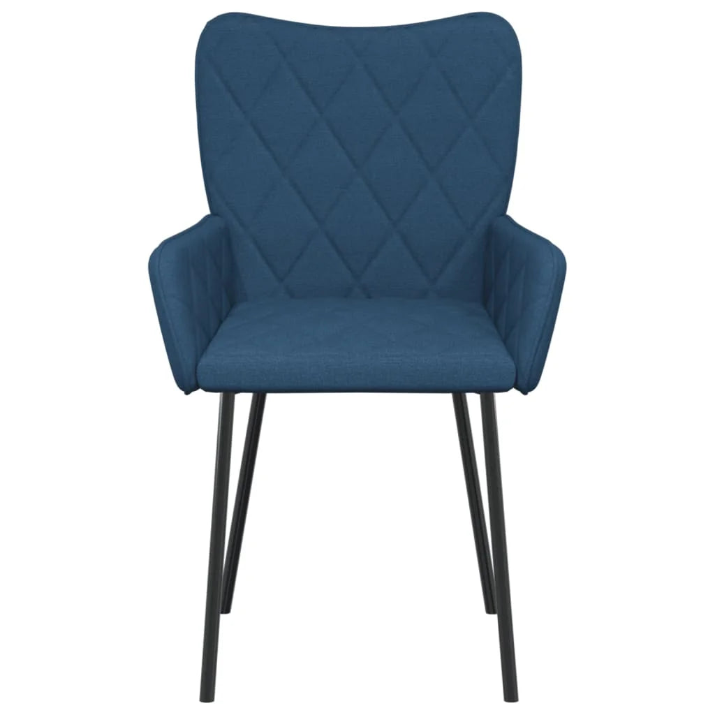 Sedie da Pranzo 2 pz Blu in Tessuto - Sedie per cucina