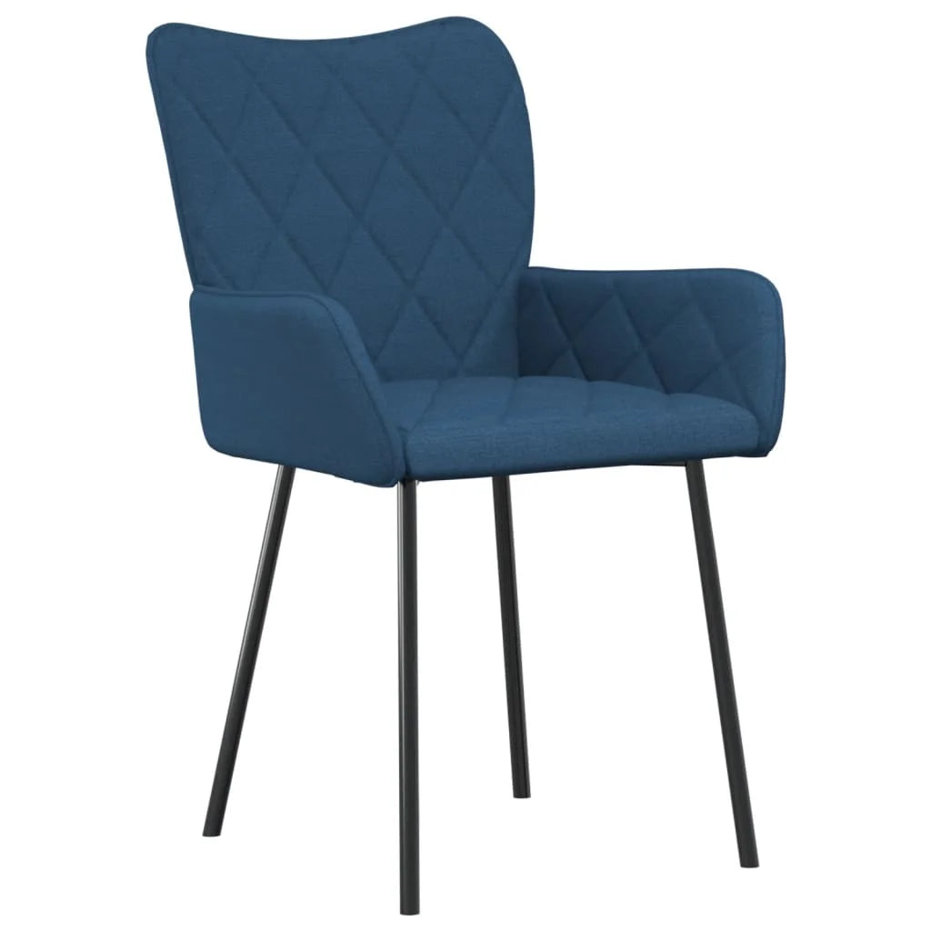 Sedie da Pranzo 2 pz Blu in Tessuto - Sedie per cucina